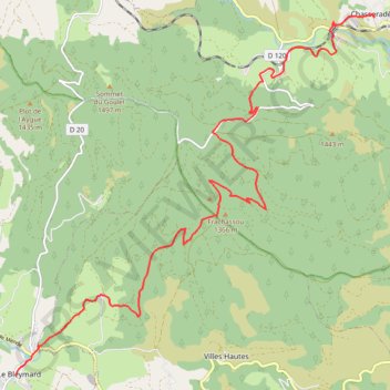 Chasseradès - Le-Bleymard GPS track, route, trail
