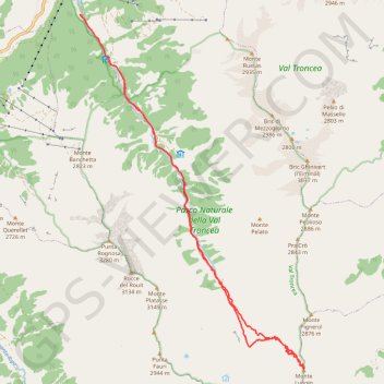 Monte Lungin GPS track, route, trail