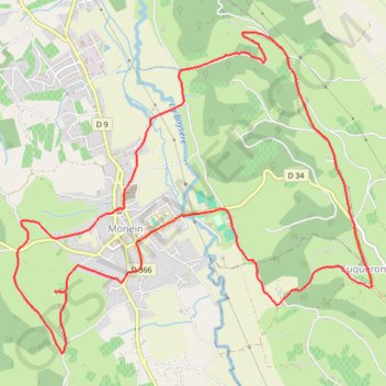 MONEIN - Boucle sur les hauteurs des coteaux GPS track, route, trail