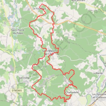 47 km vers le Sud GPS track, route, trail
