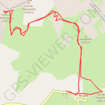 Cime de pelousette GPS track, route, trail
