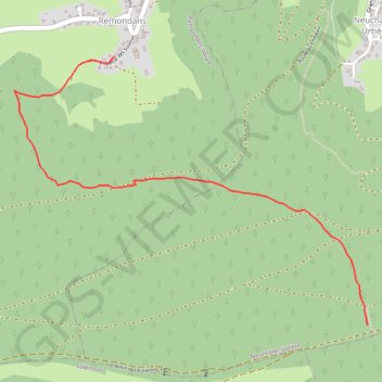 Ascension du Lomont depuis Rémondans GPS track, route, trail