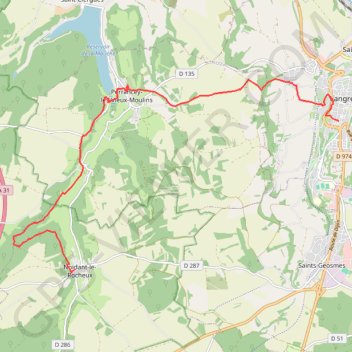 Sentier Vosges-Pyrénées - De Langres à Noidant-le-Rocheux GPS track, route, trail