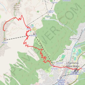 Traversée des Aiguilles Rouges : Chamonix - Brévent GPS track, route, trail