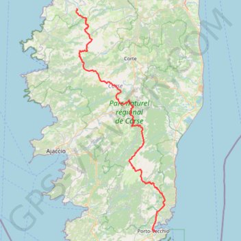 GR20 GPS track, route, trail