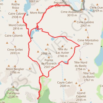 Lac Autier - Mont Clapier GPS track, route, trail