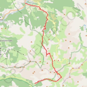 Traversée La Bayasse - Jausiers GPS track, route, trail