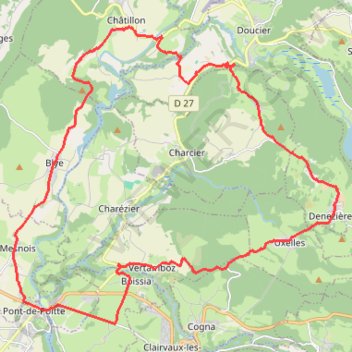 Rivière d'Ain - Pont-de-Poitte GPS track, route, trail
