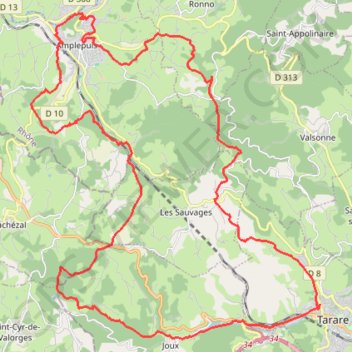 18 - Amplepuis - Tarare GPS track, route, trail