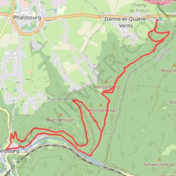 Entre Danne-et-Quatre-Vents et Lutzelbourg GPS track, route, trail