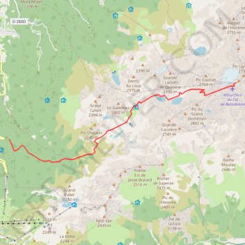 La Croix de Belledonne par l'oursière GPS track, route, trail
