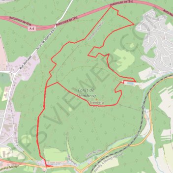 Circulaire de Saint-avold à la Papiermühle GPS track, route, trail