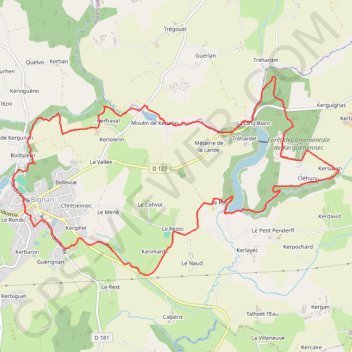 Bignan - Kerguehennec GPS track, route, trail