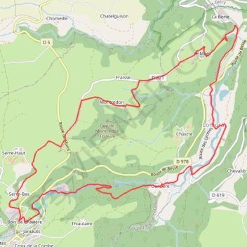 Saint-Pierre-Colamine - Fraisse - Chiloza GPS track, route, trail