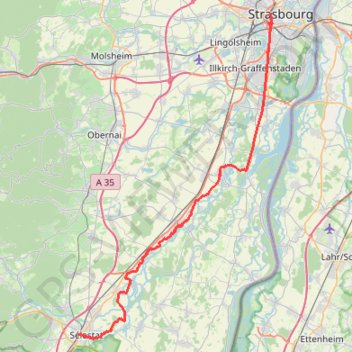 1.Strasbourg-Sélestat GPS track, route, trail