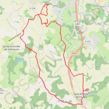 Rando Saint-Antoine-de-Ficalba GPS track, route, trail
