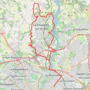 Boucle La Chapelle sur Erdre GPS track, route, trail