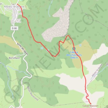 Casse Massion depuis Albiez-le-jeune GPS track, route, trail