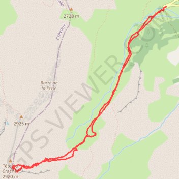 Montagne de Parpaillon (Tête du Crachet) GPS track, route, trail