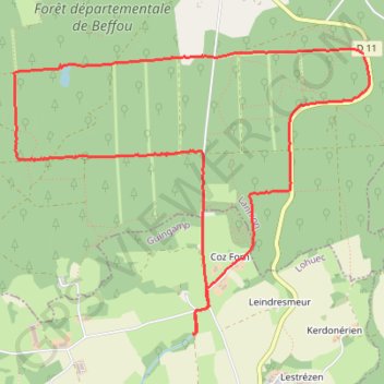 Randonnée en forêt de Beffou GPS track, route, trail