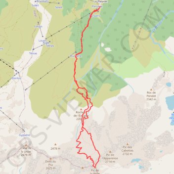 Pic de la Belle Étoile, Face Nord GPS track, route, trail