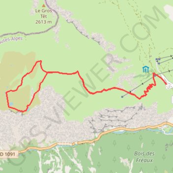Le Chazelet - Plateau d'emparis GPS track, route, trail