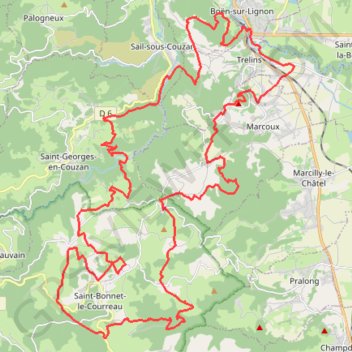 Randonnée du Pays d'Astrée - Trelins GPS track, route, trail