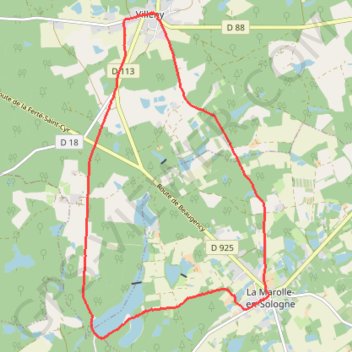 Villeny-La Marolle GPS track, route, trail
