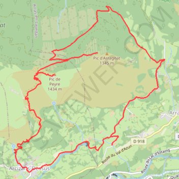 Boucle Sansous - Peyre - Arragnac GPS track, route, trail