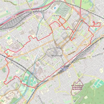 Les cités ouvrières de Mulhouse GPS track, route, trail