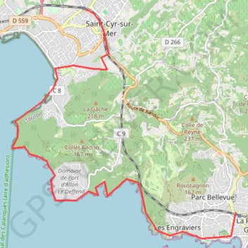 Bandol Saint cyr GPS track, route, trail