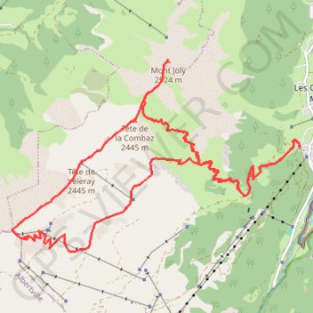Traversée Mont Joly - Aiguille Croche GPS track, route, trail