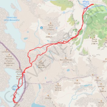 Rocce Rosse (vetta sciistica Punta Maria) GPS track, route, trail
