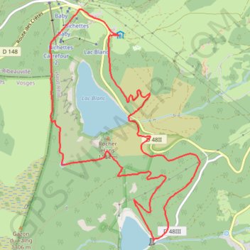 Boucle du Lac Noir, Col du Calvaire et Lac Blanc GPS track, route, trail