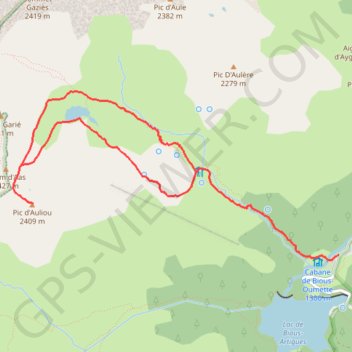Pic d Auliou par le Lac d Aule GPS track, route, trail
