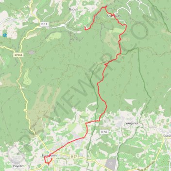 Seguins - Buoux - Sivergues - Lourmarin GPS track, route, trail