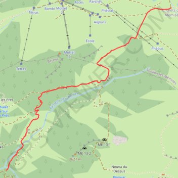 Liaison Chalets des Mémises - La Bonne Eau GPS track, route, trail