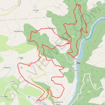 Broquiès et la Vallée du Tarn GPS track, route, trail