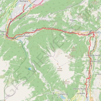 Artigny à Orsières GPS track, route, trail