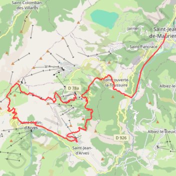 Arvan Villards - L'Ouillon GPS track, route, trail