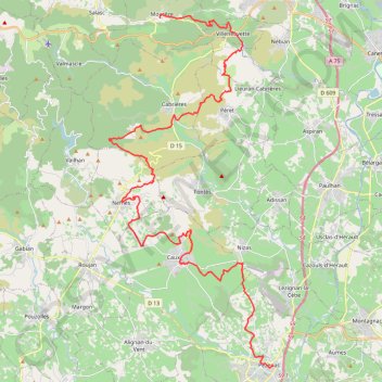 V2 - Mourèze (les hauts de Mourèze) -Pézenas GPS track, route, trail