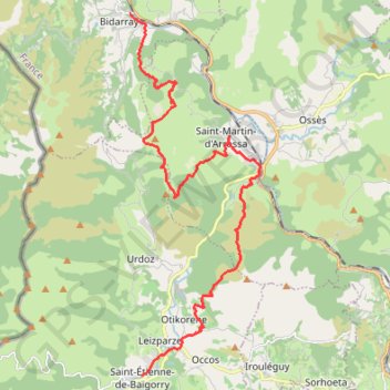 Le Sentier des Contrebandiers - De Saint-Étienne-de-Baïgorry à Bidarray GPS track, route, trail