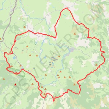 Royal Aubrac - Les Monts d'Aubrac (73km, D+1100m) GPS track, route, trail